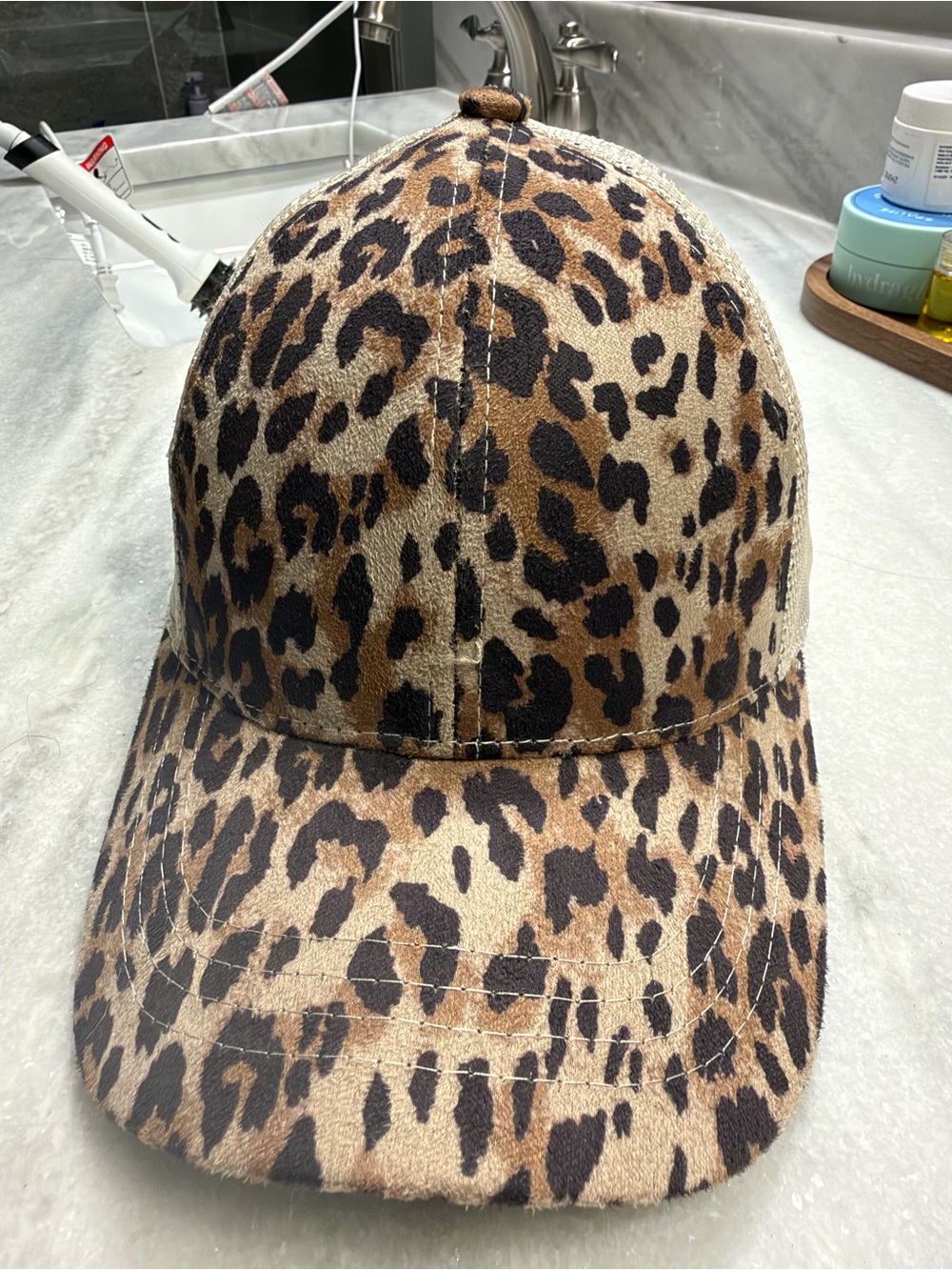 Leopard Print Kids Baseball Cap - Brown